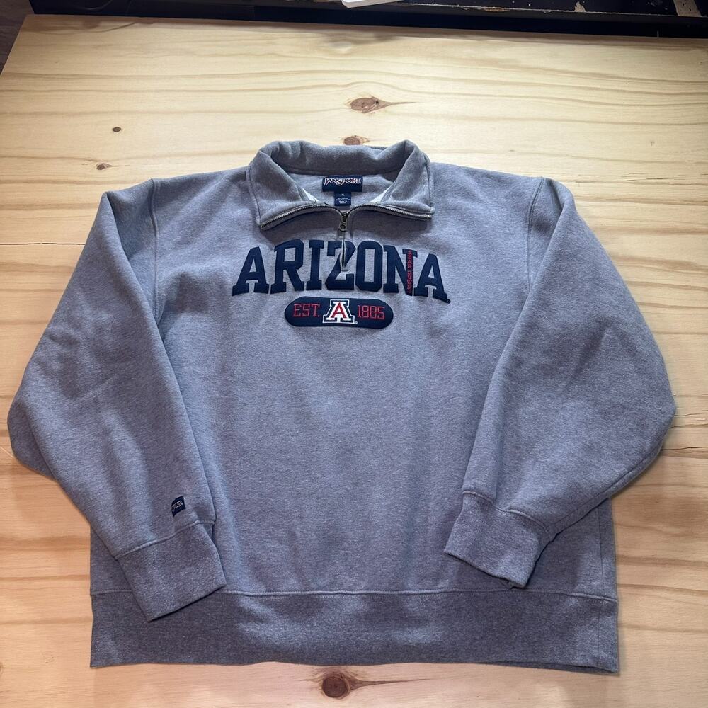 2000's Jansport University Of Arizona Pullover Quarter Zip Embroidered Men's XL